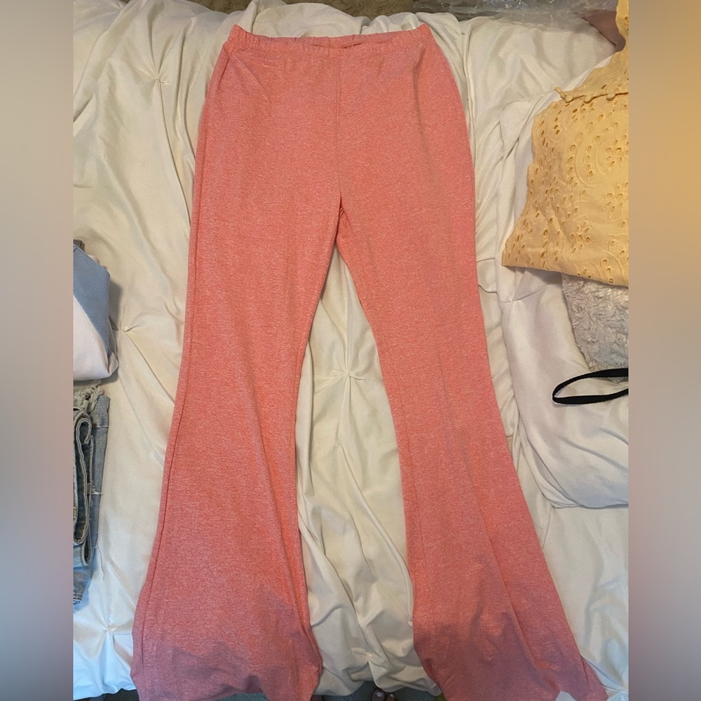 SHEIN pink wide leg yoga pants